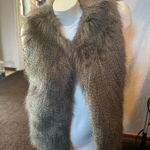 Elegant Faux Fur Vest - Charcoal